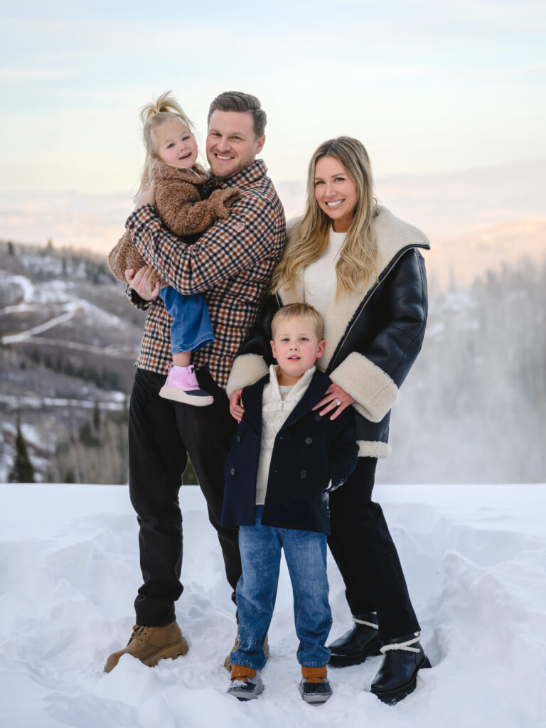 Family of Four at the Montage Resort in Deer Valley, winter